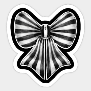 Black and White Striped Bow Sticker